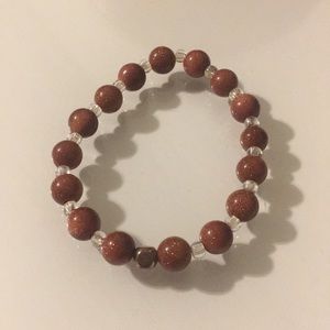 Brown and gold beaded bracelet